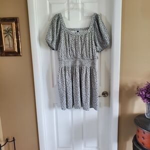 Old Navy Plus Size Black Floral Print Dress